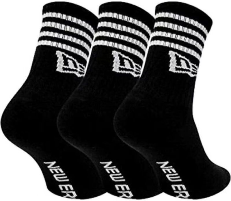 Pack 3 Calcetines New Era Stripe Crew 1178218 Negros Negro 39 Mujer