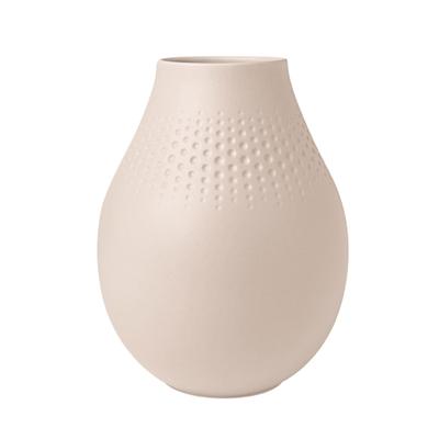 Dekovase VILLEROY & BOCH "Vase Perle Manufacture Collier 20 cm", beige, Vasen
