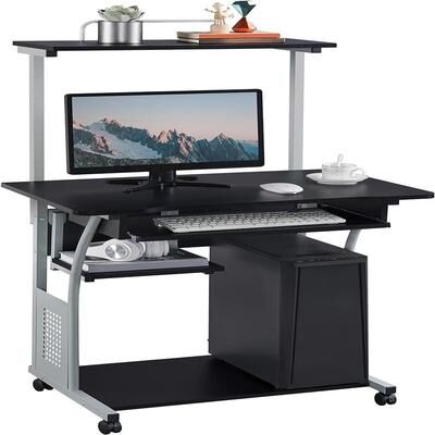 No 3 Tier Computer Desk with Printer Shelf