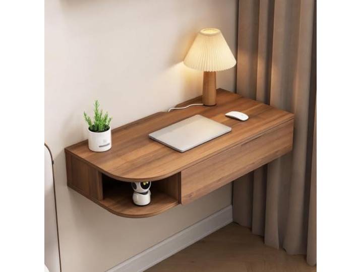 PGZMDTWI Schwebender Schminktisch, Wandtisch, Holz-Arbeitsplatz Platzsparendes Design mit Einfacher Aufbewahrung für Zuhause, Büro und Kleine Wohnung(Right A,80 cm31.50 in)