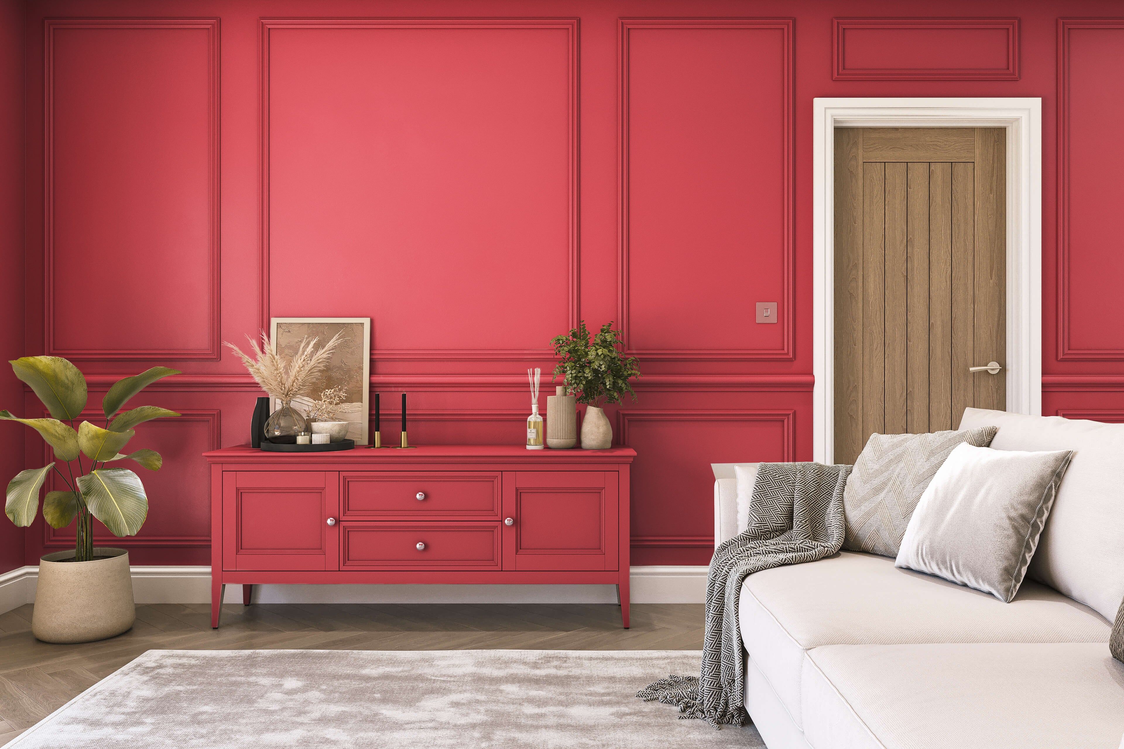 Hemway Peel and Stick Sample - Chalk Based Furniture Paint - Pomegranate Red