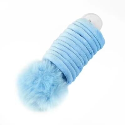 Inspire Essentials Bunny Fur Ball Suction Cup Spring Cat Toy a