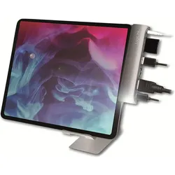 LogiLink UA0385 (USB-C, 7 Ports), Dockingstation + USB Hub, Silber, Schwarz