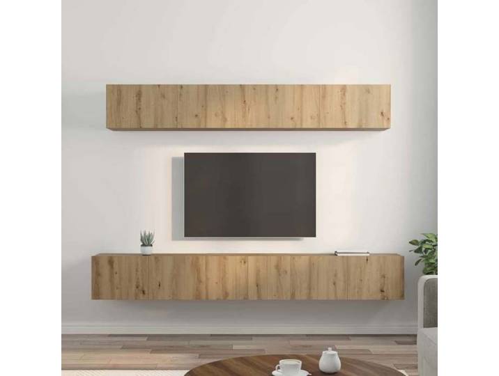 Armoires de Télévision - Beige - Meuble TV 5 pcs - Chêne artisanal Bois d'ingénierie 100x30x30 cm T3860