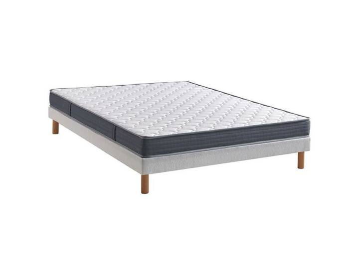 Ensemble literie mousse - PROMO MATELAS - Ariane + sommier tapissier - Très ferme - Blanc - 120x190 cm