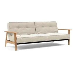 INNOVATION LIVING Schlafsofa Splitback Frej Eiche Stoff Off White