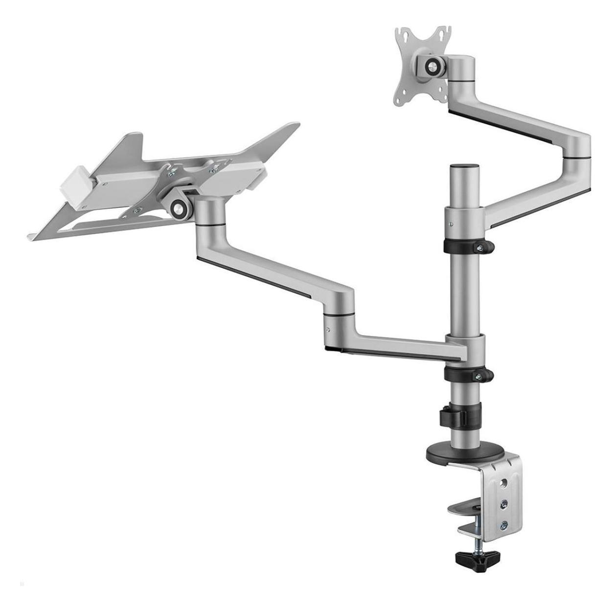 MonLines MTH016S Monitorhalter und Laptop Halterung mit Tischklemme, silber (Tisch, 32") (MTH016S)
