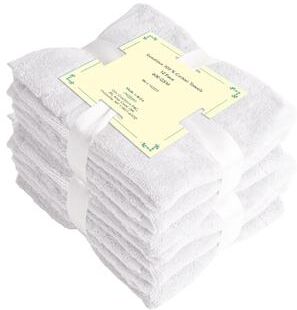 COZY TRENDS COLLECTION Cotton Washcloths - Pack of 12-600 GSM Soft & Absorbent, Quick-Drying, for Beach Houses, Hotels, and Rental Properties