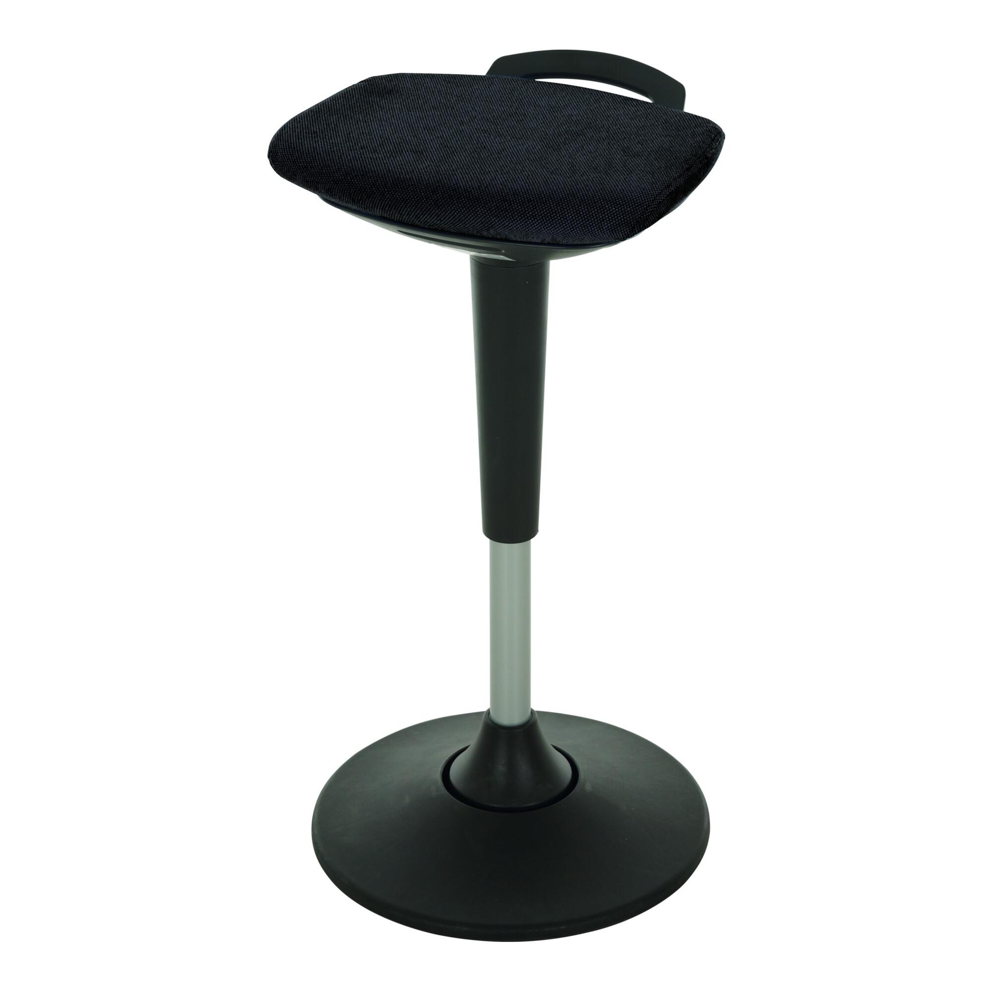 STIER Multibewegliche Stehhilfe mit Tellerfuß Sitzhöhe 600-840mm Schwarz (904907)
