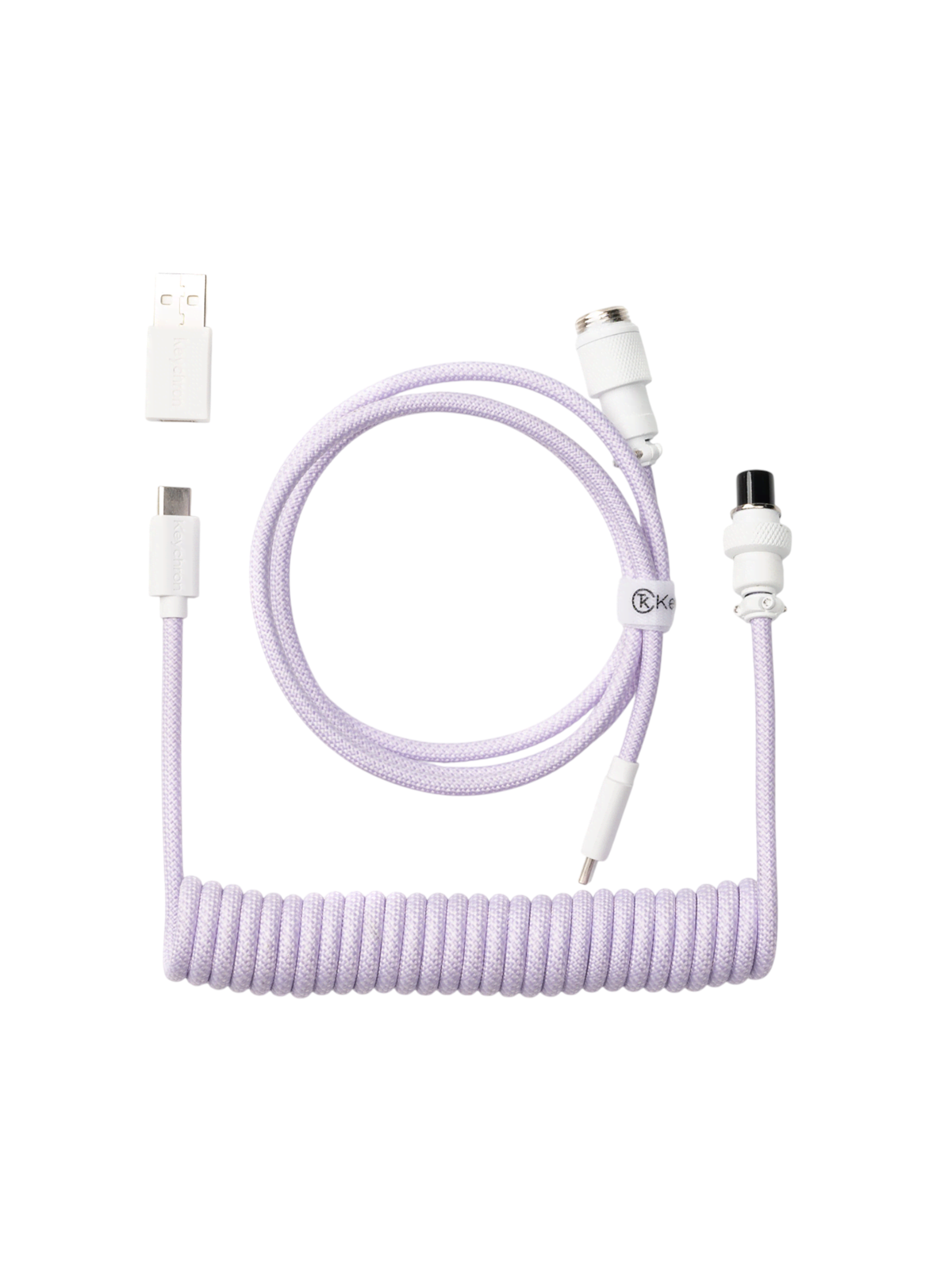 Keychron Gewendeltes Aviator USB 8K-Kabel, gerade (Light Purple) - Tastaturkabel - Lila