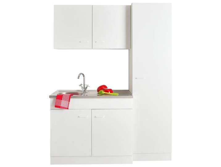 Pantryküche KOCHSTATION KS-Elster , weiß (küche: weiß, korpus: weiß), B:150cm T:60cm, Komplettküchen-Sets, Pantryküche, ohne E-Geräte, Breite 150 cm