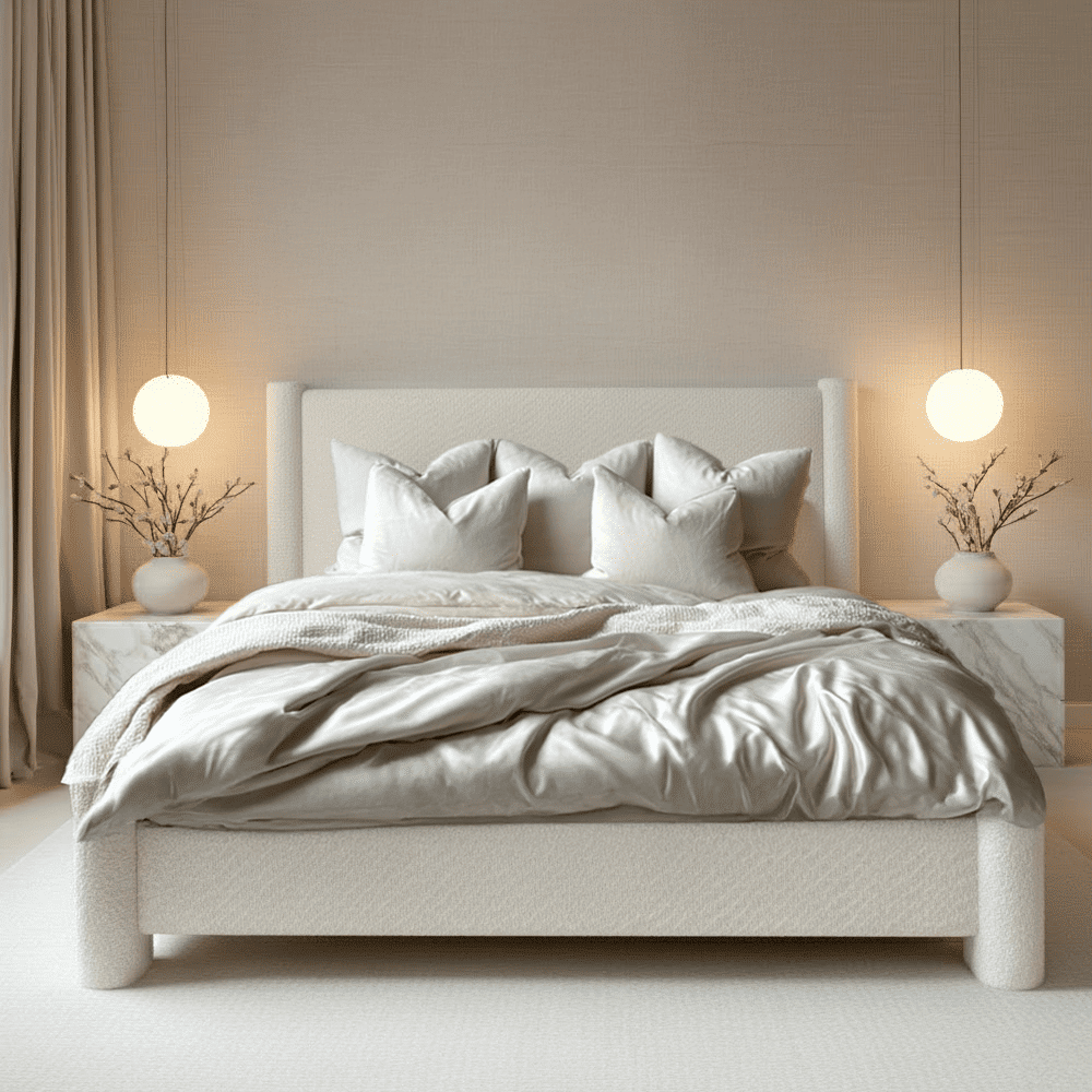 Yassine Snow Boucle Bed, King