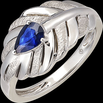 Edenly Panache Ring - Altesse - WeiÃŸgold 18 Karat und synthetischer Saphir