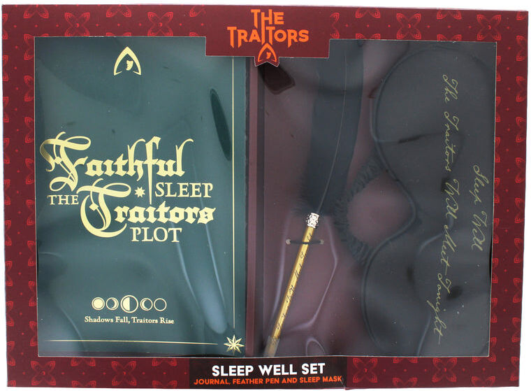 Blueprint Collections The Traitors Deluxe Sleep Well Gift Set for Fans - A5 Journal, Feather Pen, Satin Sleep Mask, Gift Box