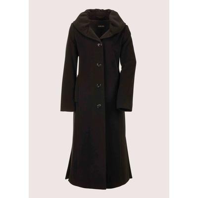 Langmantel MADELEINE "Wollmantel Eleganter Wintermantel mit Umschlagkragen", Damen, Gr. 40, schwarz, Obermaterial: 80% Wolle WO. 20% Polyamid PA., Modern, normal, Mäntel