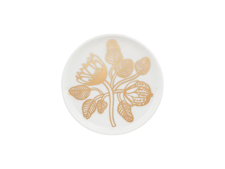 Marimekko - Assiette à mignardises Tiara - Or - Grès - Designer Erja Hirvi