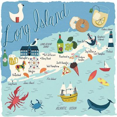 CounterArt "Long Island Home 4-Pack Absorbent Stone Coasters with Protective Cork Backing 4"" Square Made in The USA Easily Wipes Clean"