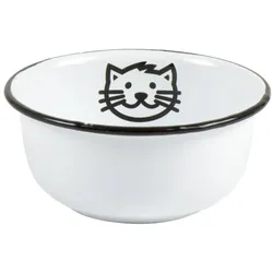 IB Laursen Fressnapf für Katzen Emaille, H: 5 Ø: 11 cm, weiß