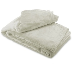 Leonado Vicenti Kuscheldecke Grau 150x200 cm Wolldecke Fleece extra weiche Wohndecke Sofa