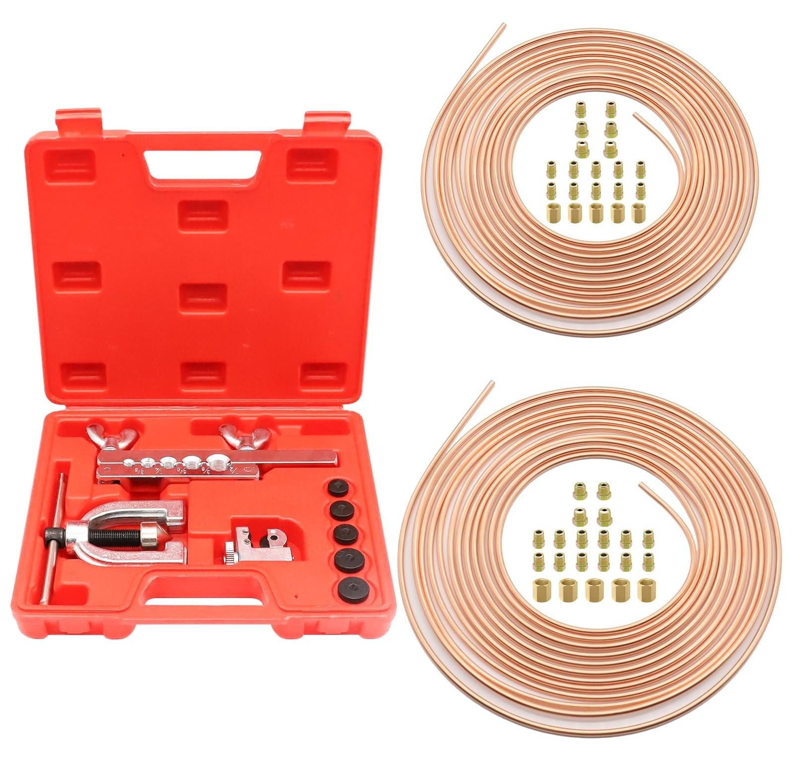 Brake Line Reparatieset met 25 ft Koper Gecoat Staal