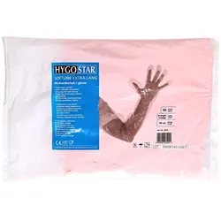 HYGOSTAR Einweghandschuhe aus LDPE Einheitsgröße "Softline Long" Orange Packung 50 Stück