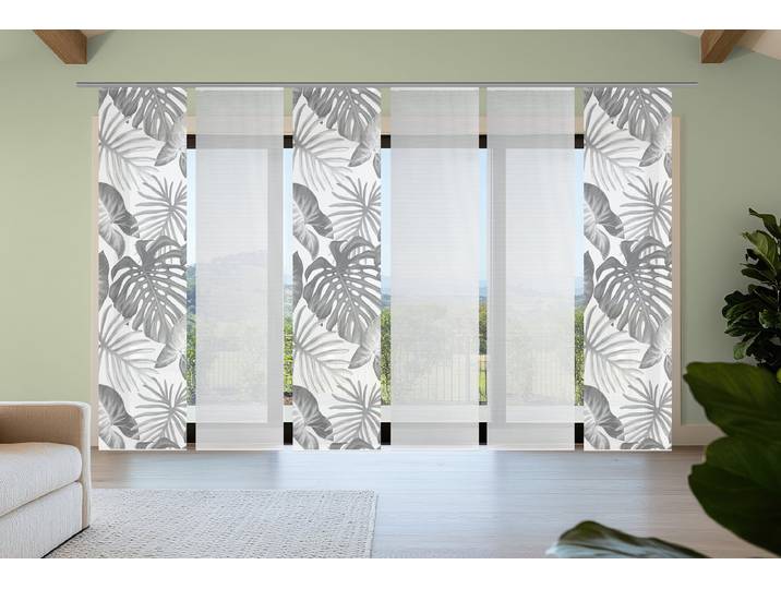 Panneau japonais Sanja 60 x 260 x 1cm Gris/Gris Lot de