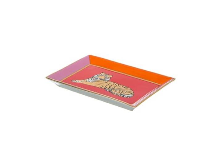 Jonathan Adler Safari Rechteckiges Tablett, Porzellan, Meadow Blu, 7 x 4.8 x 1
