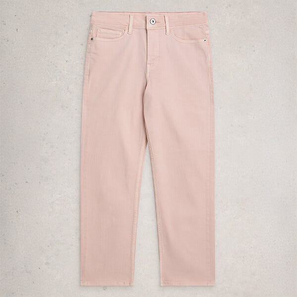 White Stuff Blake Straight Crop Jeans Light Pink