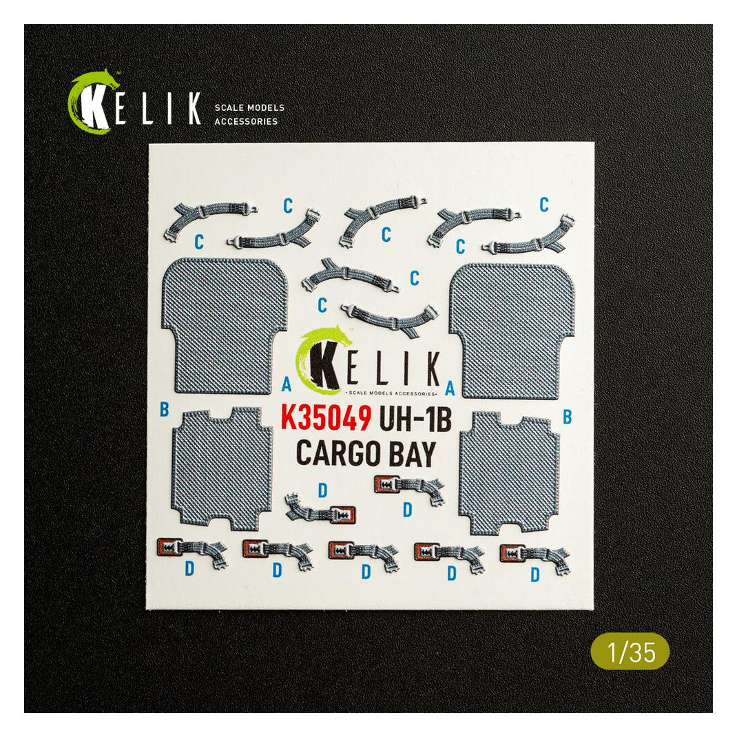Kelik UH-1B HUEY CARGO BAY - interior 3D decals for Trumpeter (K35049)