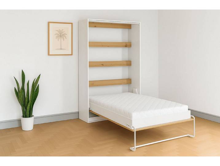 Kaiser Möbel Schrankbett Schrankbett Perfekt vertikales Bett mit Stil und Funktion Klappbett mit LED, vertikalem Mechanismus und platzsparendem Design