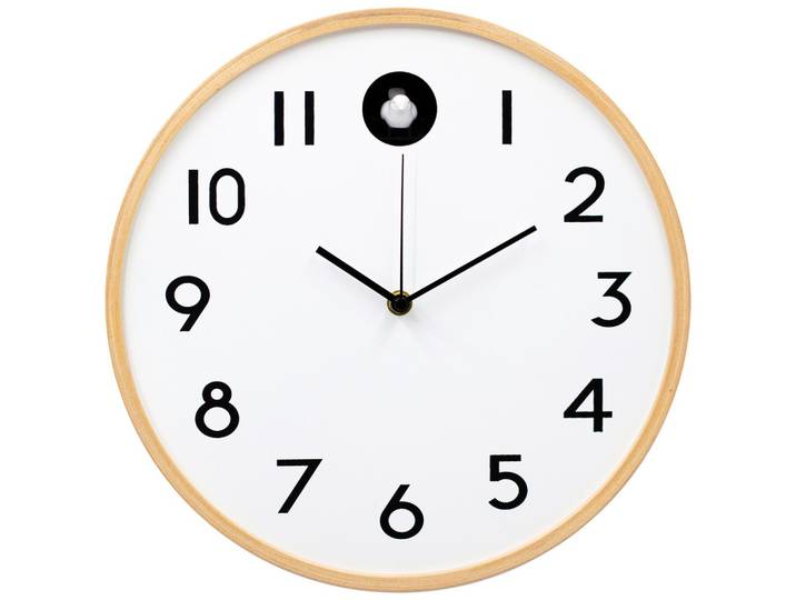 Wanduhr Kukuk Natur/Weiß