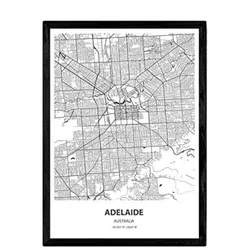 POSTER Karte Von Adelaide - Australien A3 Rahmenlos