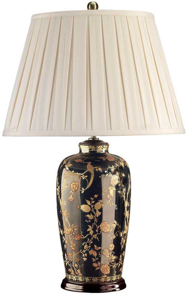 Marlow Home Co. Emrich Porcelain Table Lamp Black;Gold 74cm H X 20cm W X 20cm D