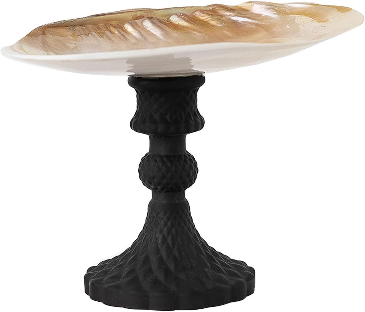 Decoratief Mosselschelp Dienblad voor Sieraden Opslag - Zwart