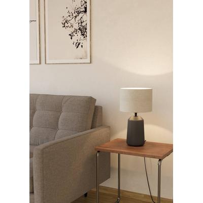 EGLO Tischleuchte "CAPALBIO", grau (grau natur), 1, Ø 23cm H: 40,5cm, 1 Stk., Leuchten, Nachttischlampe, Keramik, E27 Fassung, Tischleuchte
