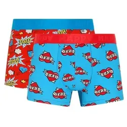 Happy socks 2P Super Dad Boxershorts Blau Baumwolle Medium Herren