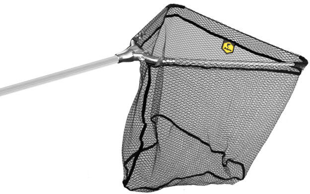 Épuisette Delphin - centre métallique, filet en caoutchouc / 2 pcs 60x60/200cm Gray, Black, Gold 60x60/200cm