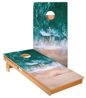 Skip's Garage Ocean And Sand Cornhole Boards