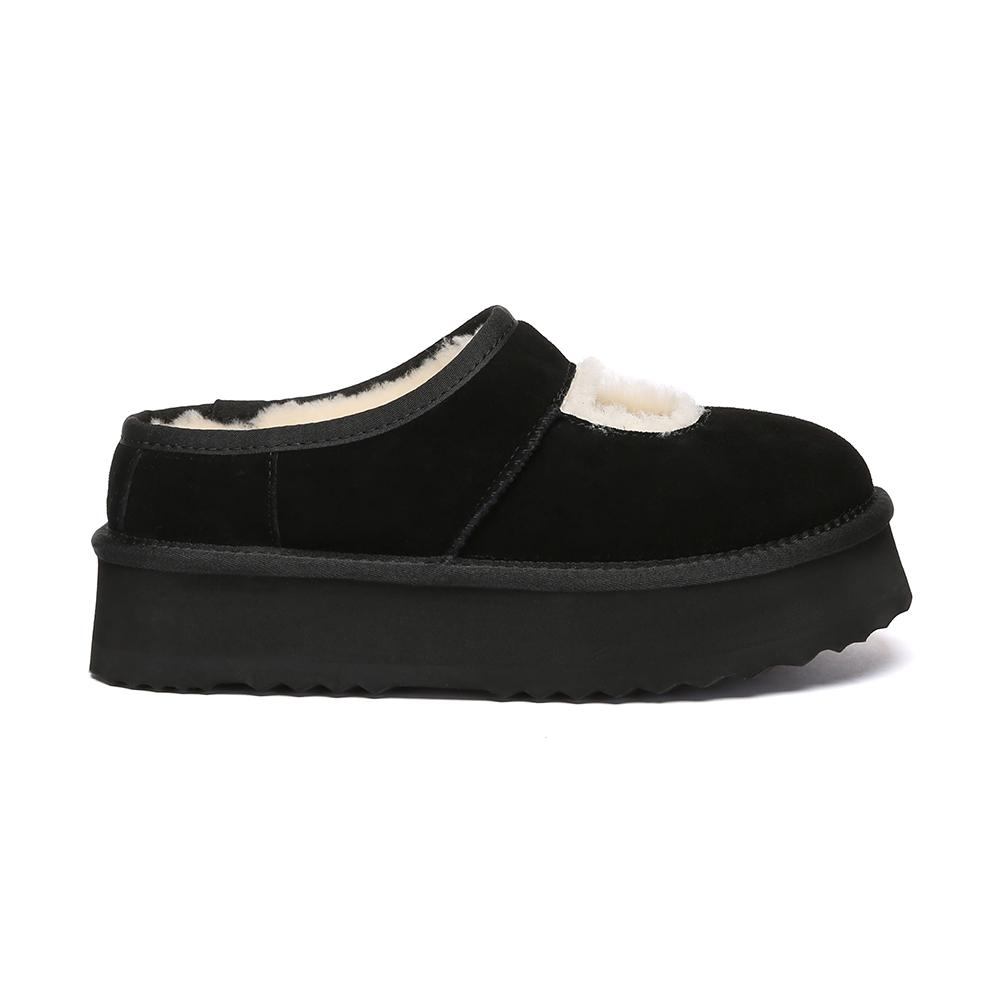 EVER AU Australien Damen Feder-Ankle-Plateau-Pantoletten