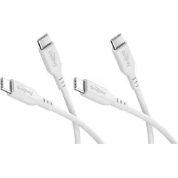 GOOBAY 81244 - Sync- & Ladekabel, USB-C, Silikon, 1,5 m, weiß, 2er Set