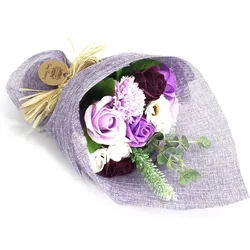 Standing Soap Flower Bouquet - Purple