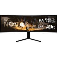 Nova 49TUW165, Gaming-Monitor 124.5 cm (49 Zoll), schwarz, UWQHD, VA, Curved, HDMI, DP, USB-C, USB-Hub, 165Hz Panel