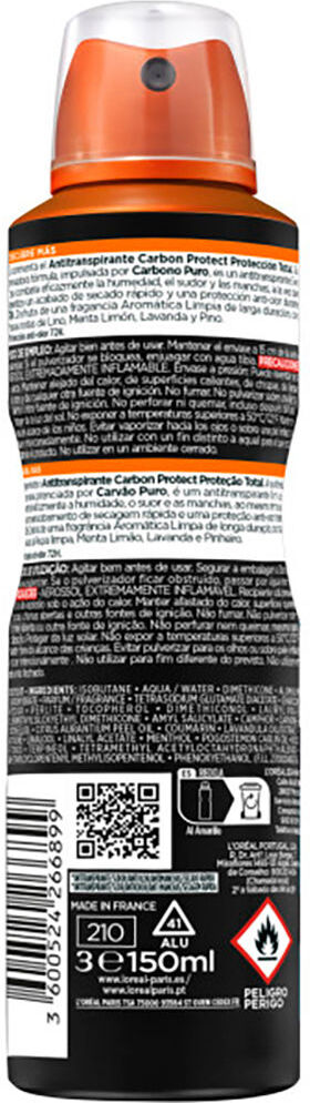 L'Oréal París Men Expert carbon protect anti-transpirante deo spray 150 ml
