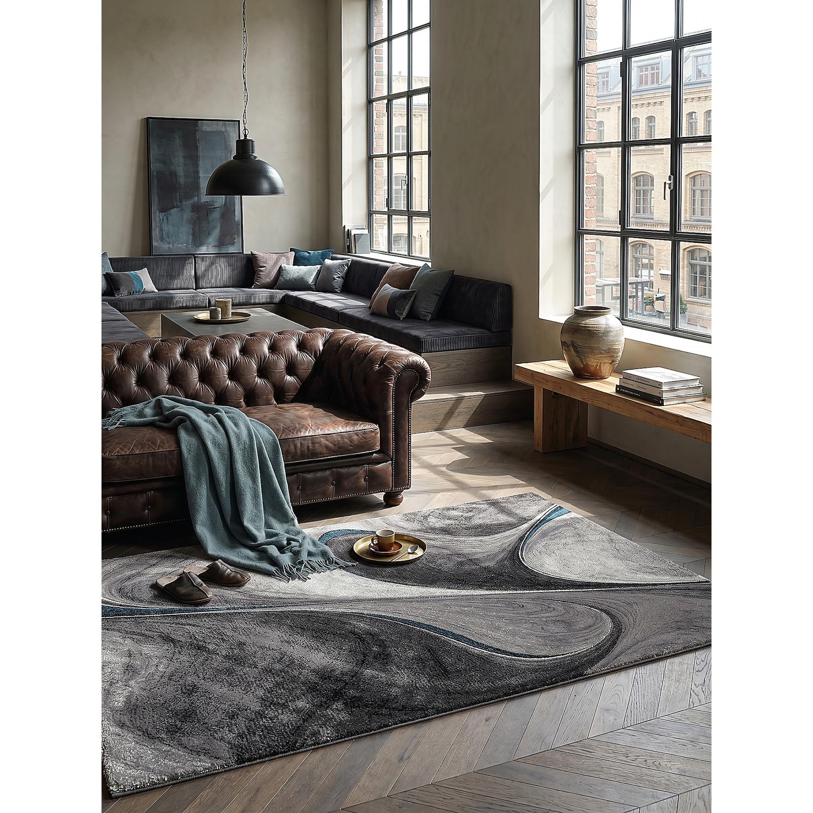 Teppich Polypropylen Grau 120x170 cm - BIENO Kadima Design