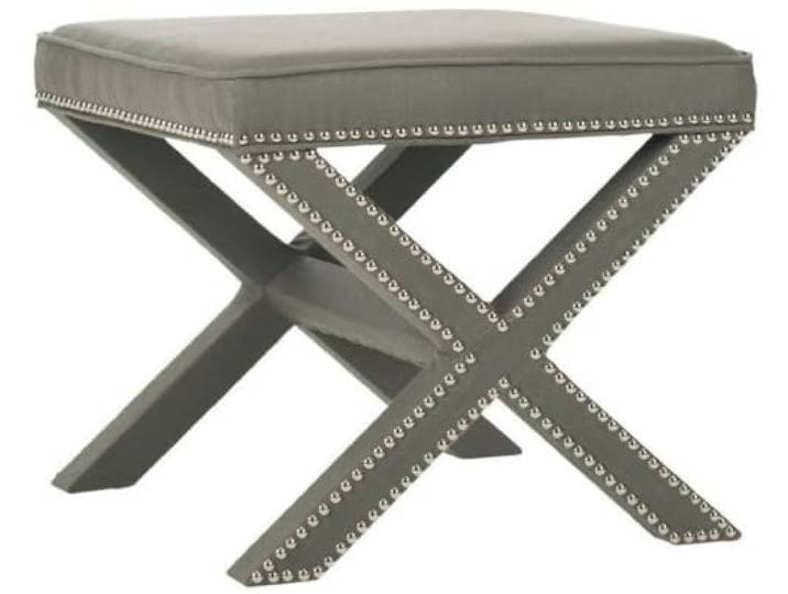 Stylish Grey Pouffe, 40 x 60 cm 100% MDF Frame, Soft Babyface Fabric Perfect for Modern Living Rooms & Cozy Spaces, Versatile & Chic Design