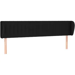 vidaXL Kopfteil mit Ohren Schwarz 163x23x78/88 cm Stoff