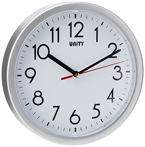 Unity Wandklok Hastings - Modern Design - Zilver - 22 cm