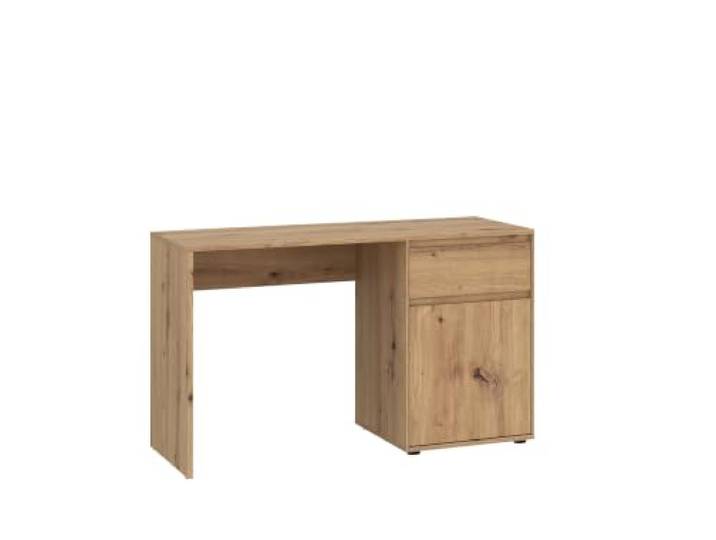 Kleiner Schreibtisch Zapato 120 cm mit Schublade und Schrank Artisan Eiche Platzsparender Bürotisch mit Stauraum, Vollauszug-Schublade und 1-türigem Schrank für Homeoffice und Jugendzimmer
