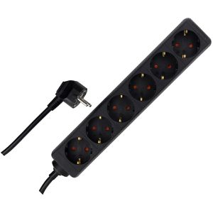 REV-Ritter Steckdosenleiste 0512364555, 1,4m Kabel, 6-fach in schwarz
