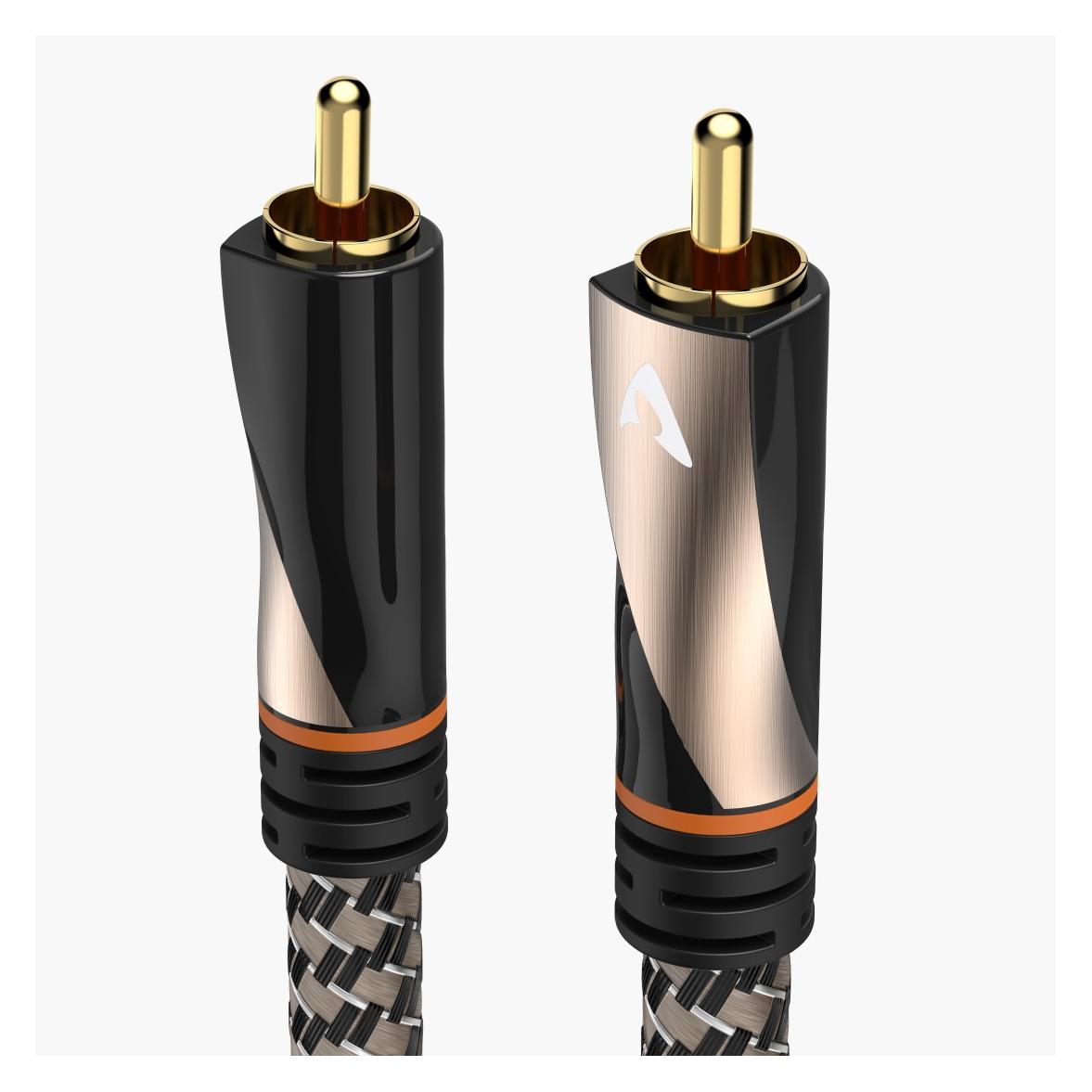 Avinity Digitales Cinch-Kabel, 1 Stecker - 1 Stecker, Gewebe, vergoldet, 1 m (1 m, Cinch Kabel) (00107627)